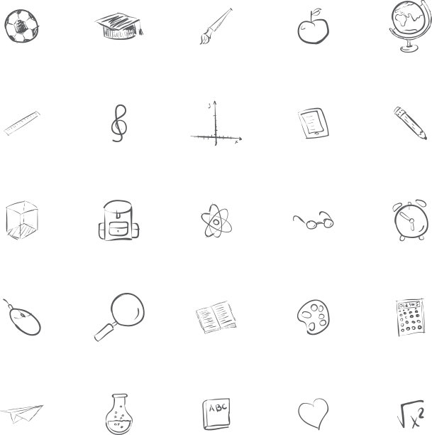 手绘学校图标集图片下载