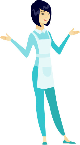 亚洲人困惑的清洁工张开双臂图片下载