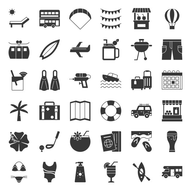 暑假立体图标图片下载