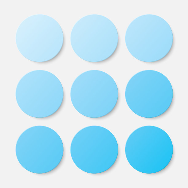 九个蓝色圆圈按钮圆圈横幅图片下载