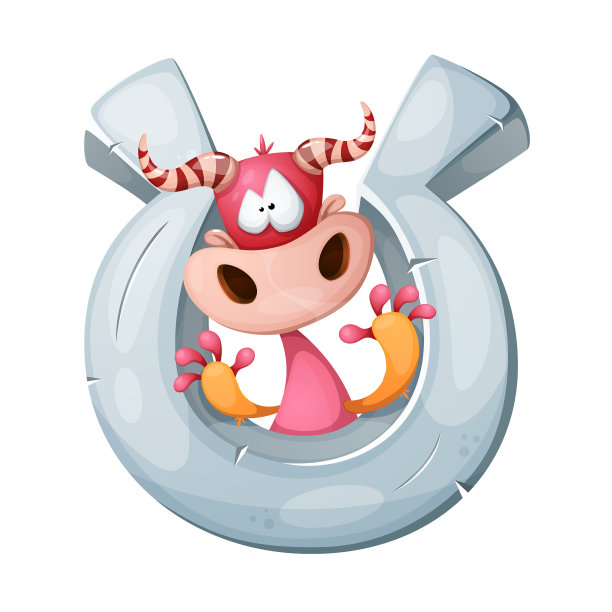 滑稽可爱疯狂的卡通人物奶牛图片下载