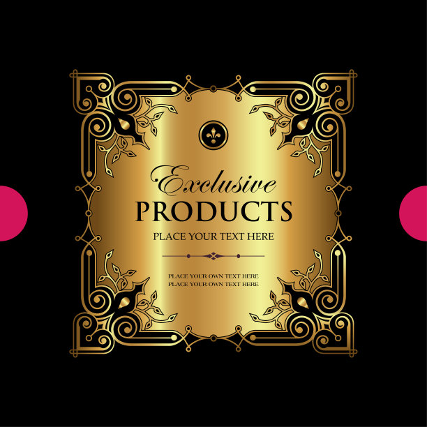 独家镀金装饰标签图片下载