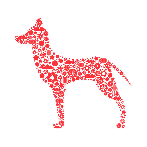 生肖象征的中国新年狗2018年a图片下载