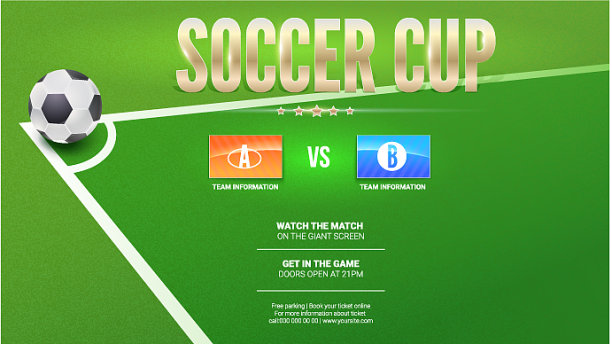 足球杯欧洲足球设计传单图片下载