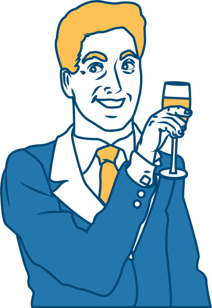 有香槟杯波普艺术的男人图片下载