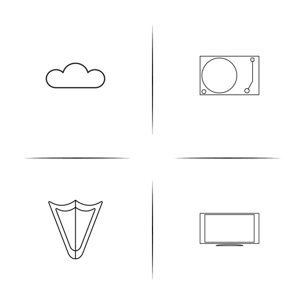 设备简单的线性图标设置概述图标图片下载