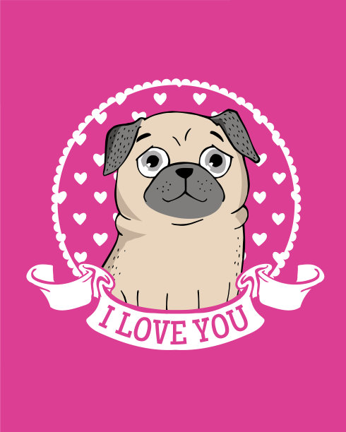 有趣的哈巴狗贺卡图片下载