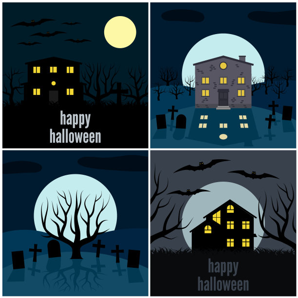 一套四个万圣节图片下载
