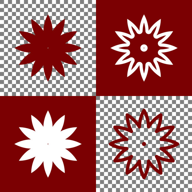 花标志博尔多和白色图标和图片下载