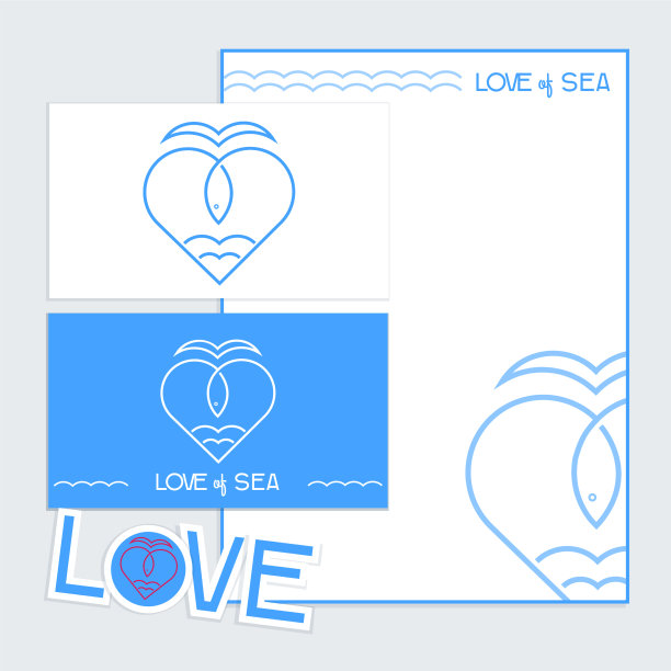 海鱼标志图标轮廓描边tamplatset图片下载