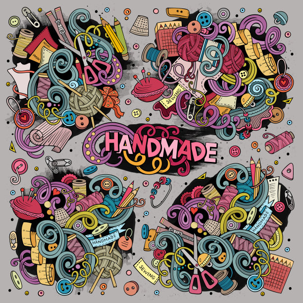 卡通套手工涂鸦设计图片下载