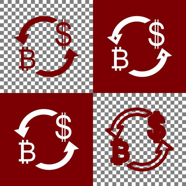 货币兑换标志，比特币和美元图片下载