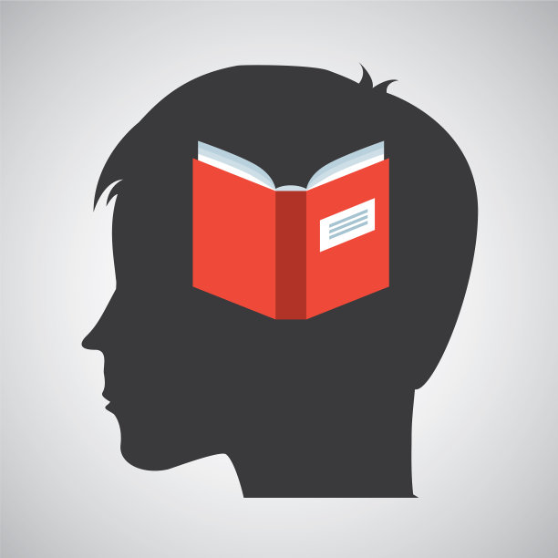 剪影头男孩学生的知识图片下载