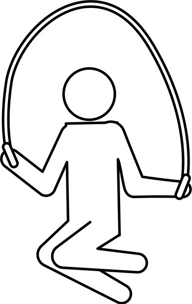 象形人跳绳锻炼图片下载