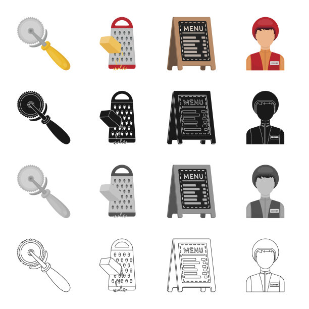 餐馆，快餐和其他网络图标图片下载