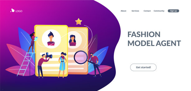 模特代理概念登陆页面图片下载