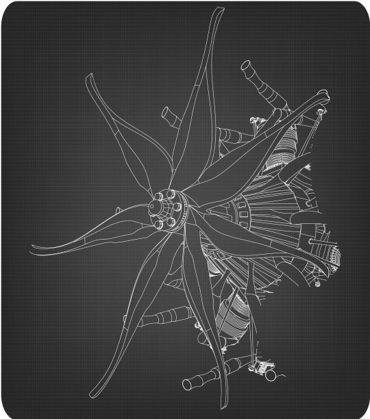 螺旋桨从飞机引擎上落下，呈灰色图片下载