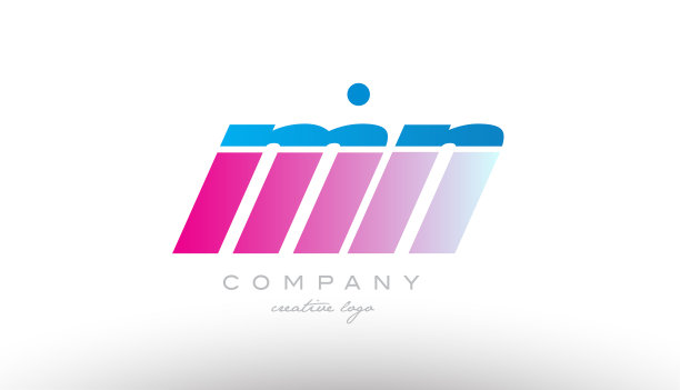 Mn mn字母组合粉蓝色粗体图片下载