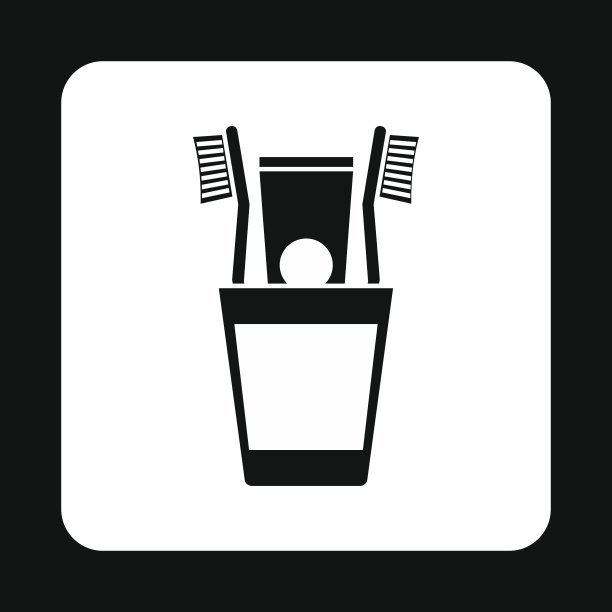 牙刷在一个杯子图标简单的风格图片下载