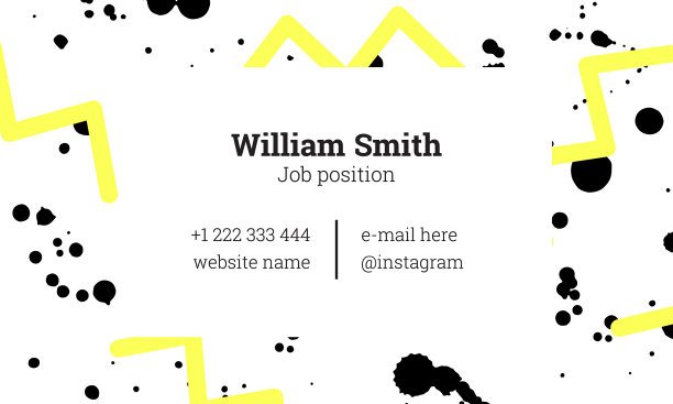 孟菲斯风格的名片模板图片下载