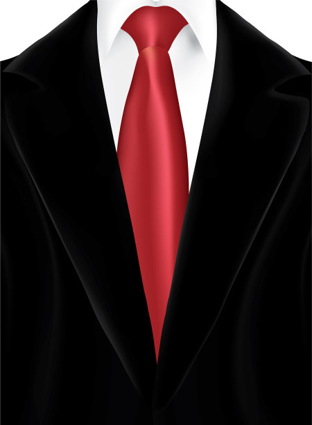 黑色西装配红色领带图片下载