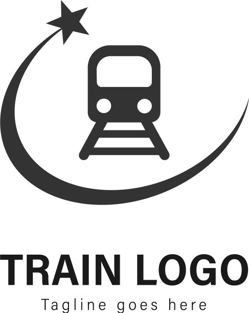 现代火车Logo设计模板图片下载