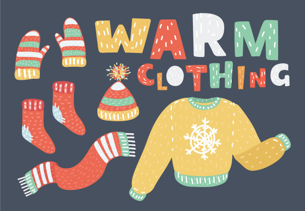 一套温暖的冬装设计图片下载