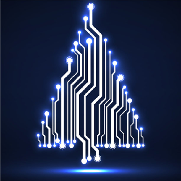 抽象技术圣诞树图片下载