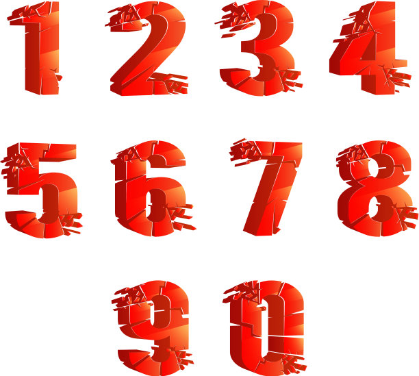 红色光滑的破碎碎片3d逼真图片下载