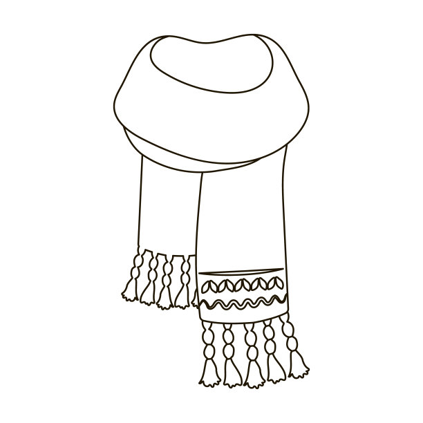 蓝色的毛毡围巾与美丽的图案围巾图片下载