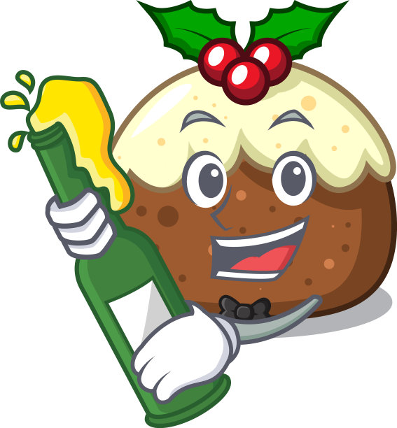 与啤酒水果蛋糕吉祥物卡通图片下载