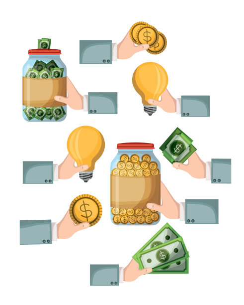 众筹储蓄创意图标集图片下载