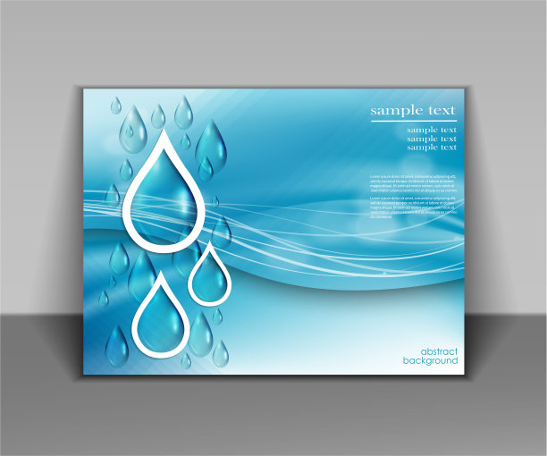 抽象的蓝色背景与水滴图片下载