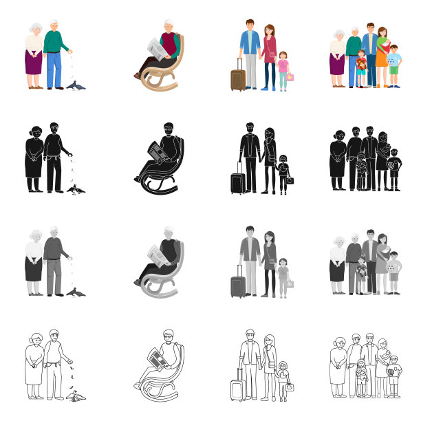 孤立对象的角色和头像图标设置图片下载