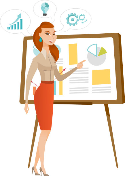 商务女性做商务演示素材图片