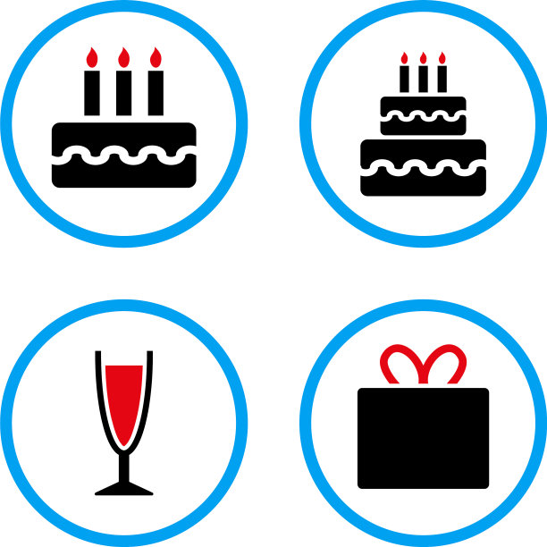 生日蛋糕圆形图标图片下载