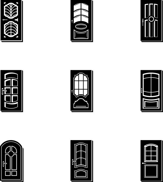 木门图标设置简约风格图片下载