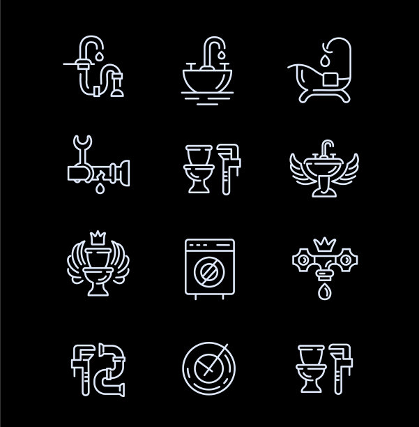 图标和标志的管道可编辑的大纲图片下载