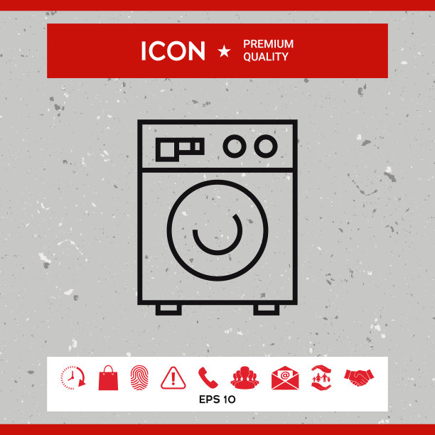 洗衣机线形图标图片下载