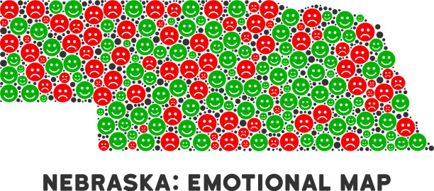 幸福内布拉斯加州地图拼贴图片下载