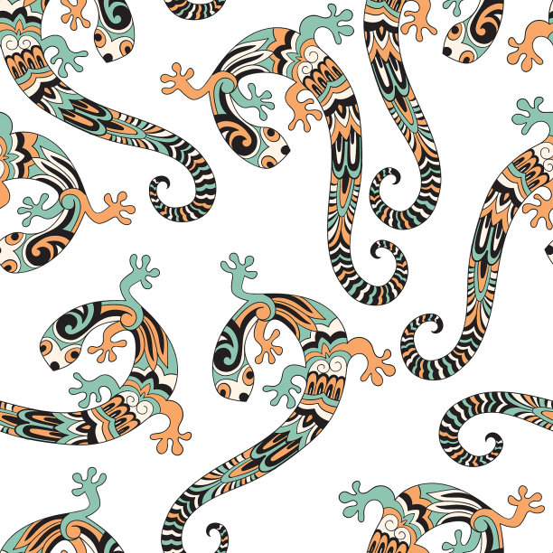 无缝图案蜥蜴图片下载