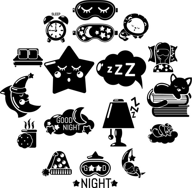 沉睡的图标设置简单的风格图片下载