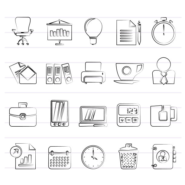 业务和办公对象图标图片下载