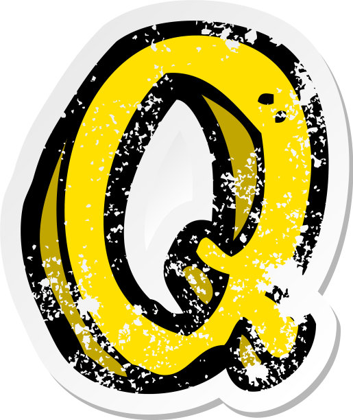 复古心疼贴纸的一个卡通字母图片下载