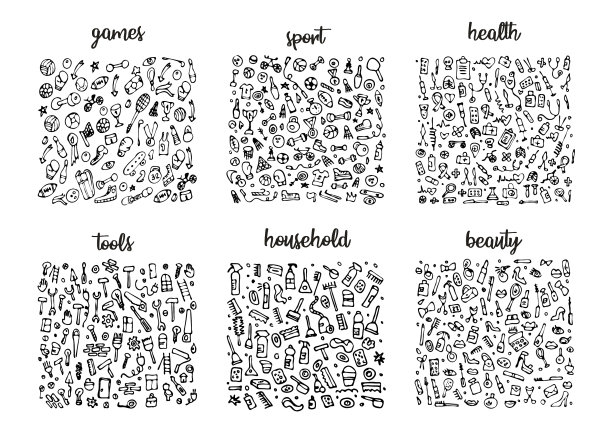 手绘图标元素图案数字设计图片下载