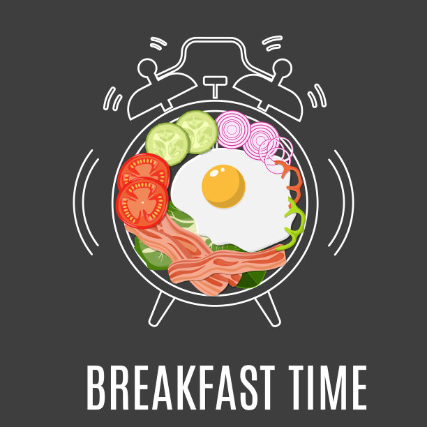 煎蛋培根西红柿图片下载