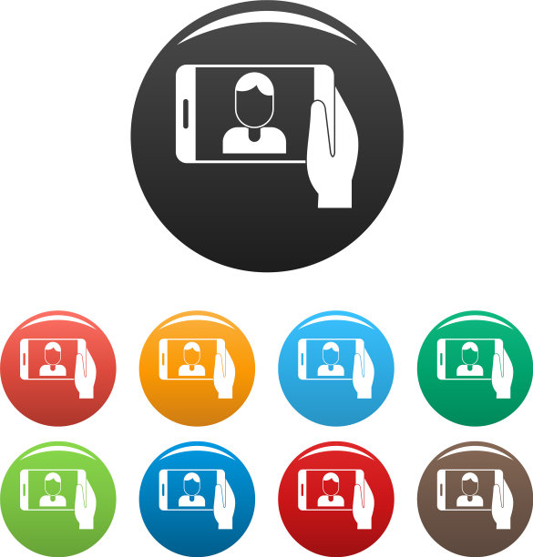 男子自拍手机图标设置颜色图片下载