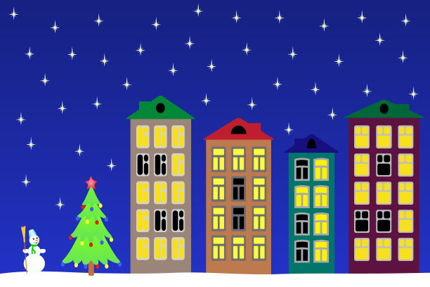 镇上的新年之夜图片下载