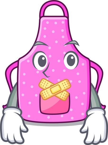 安静的厨房围裙上面放置卡通桌子图片下载