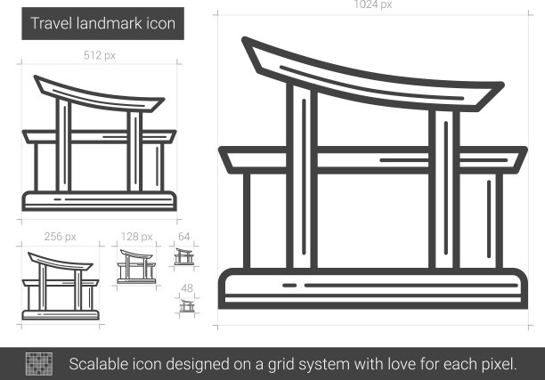旅游地标线图标图片下载